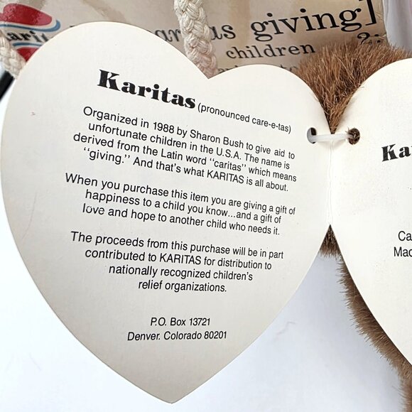 Gund Karitas Tender Teddy Brown Plush Teddy Bear 1989 Tags Gift Bag Vintage NOS - Picture 14 of 15